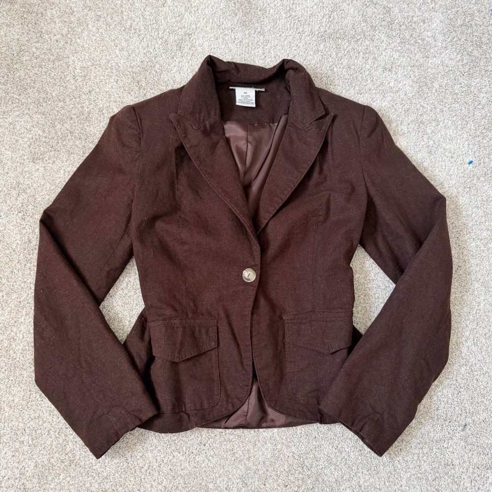 Y2K Envision Studio Brown Office Siren Fitted Blazer/ Size 10